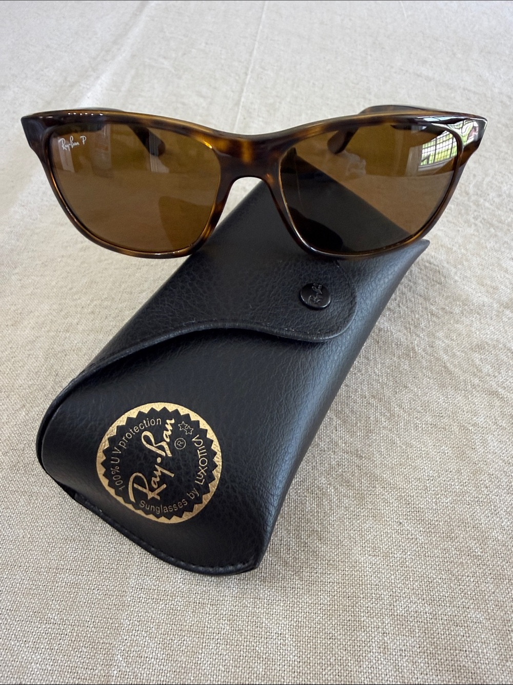 Ray-Ban RB4181 Polarized Tortoise Sunglasses Brown Lens Italy Unisex